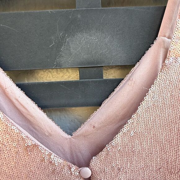 Dress the Population Cameron Sequin Knee Length Dress in Rose | Size Medium - Picture 7 of 7